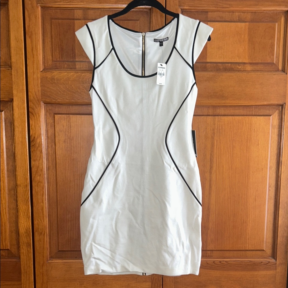 Express Ivory Dress with Black Accents
